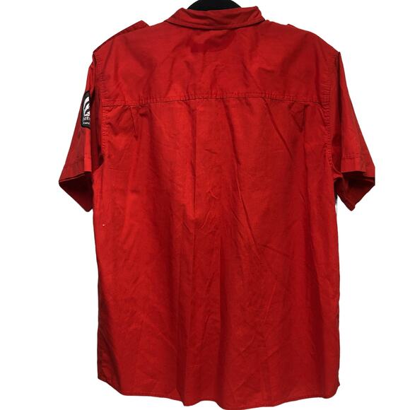 ENYCE Red Studded Embellished Short Sleeve Button Down Shirt Men's Size Large - Picture 3 of 10